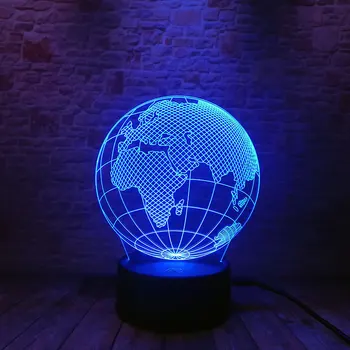 

Luminous 3D Illusion Led Lamp Colorful Touch light Flashing Nightlight Globe Earth World Model Action & Toy Figures