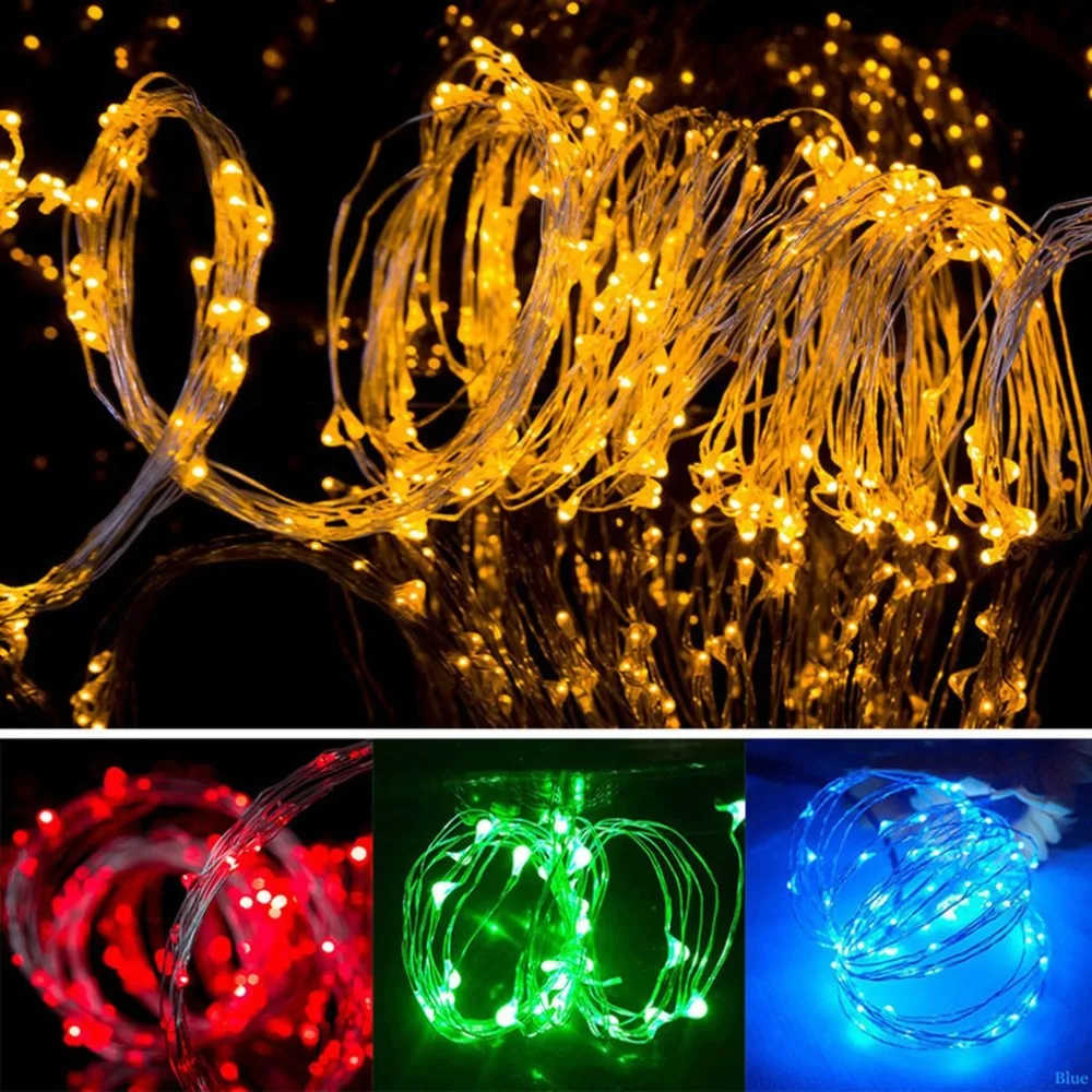 

ICOCO 2 Meters 200 LED Tree Vine Lamp Copper Wire String Flexible Led Mains Socket Micro Silver Wire Copper Fairy String Lights