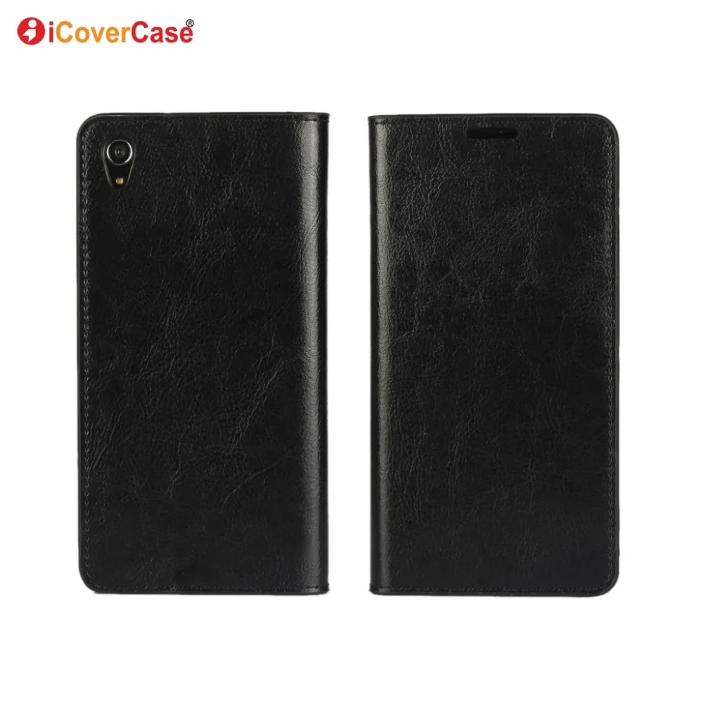 

Luxury Real Genuine Leather Wallet Case For Sony Xperia Z3 Z4 Z5 Compact Flip Cover Card slot Stand Protect Case for Z5 Premium