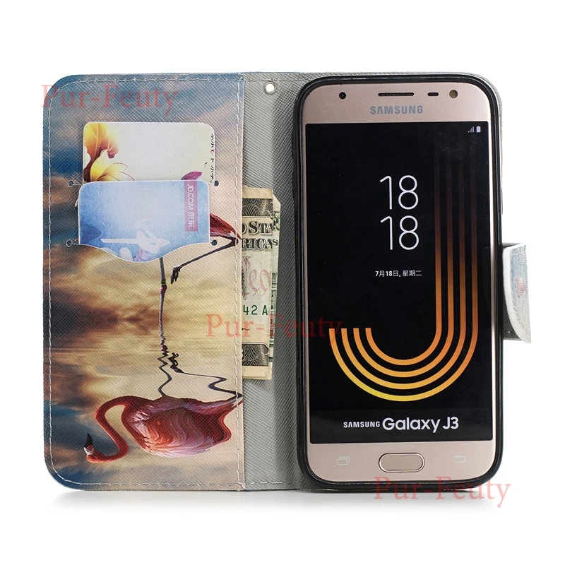 Чехол-книжка с бумажником для samsung Galaxy J3 J 3 J330F/DS 330 J330 J330Fn SM-J330Fn SM-J330F/DS чехол с Фламинго кожаный чехол для телефона