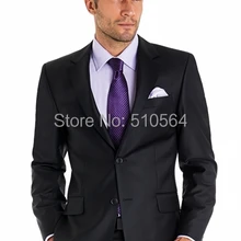 На заказ, итальянская Высококачественная брендовая чистая шерсть и шелковая ткань, блестящий черный костюм для свадьбы, бизнес(куртка+ брюки