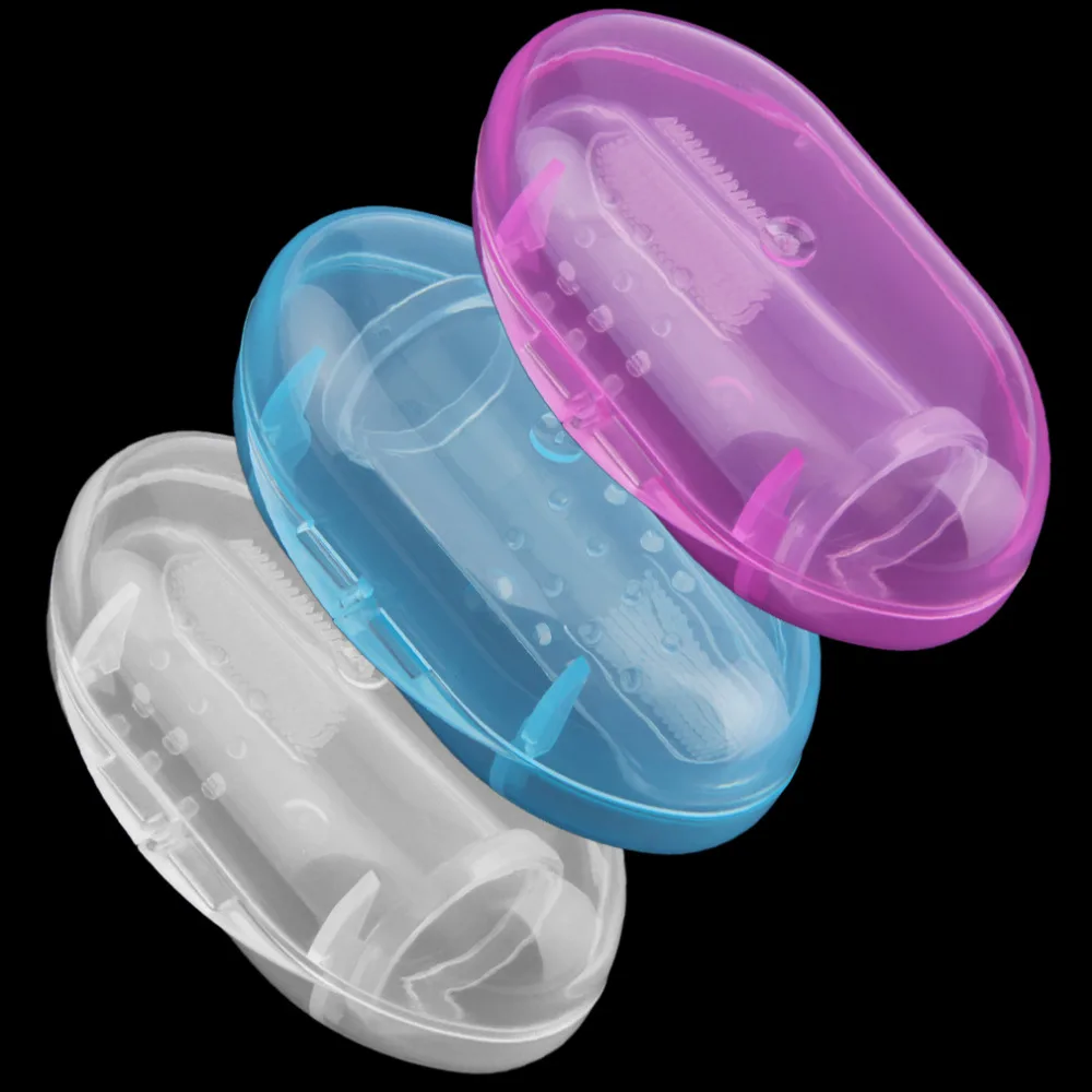 Hot 1Pcs Useful healthy Kids Baby Infant Soft Silicone Finger Toothbrush Teeth Rubber Massager Brush with box
