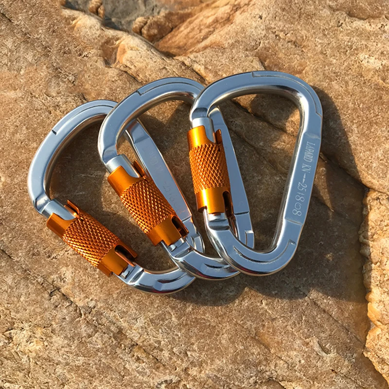 Onedoyee تسلق الجبال carabiners خاصية حجم قفل أوتوماتيكي 25kn الألومنيوم التخييم الإكسسوار الطلق الانقاذ السريع شنقا