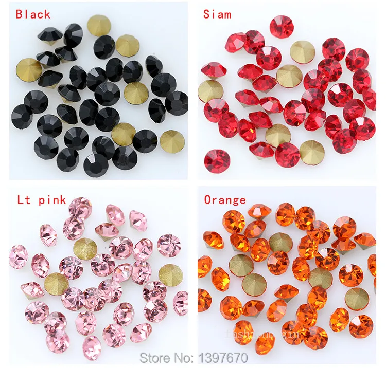 144/1440p ss16 Round color pointed foiled back czech crystal Nail Art rhinestones jewels shoes repair Glass strass chatons stone