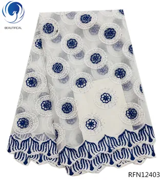 

BEAUTIFICAL blue lace fabric french lace fabric embroidery lace fabric with rhinestones for bridal clothes dresses RFN124