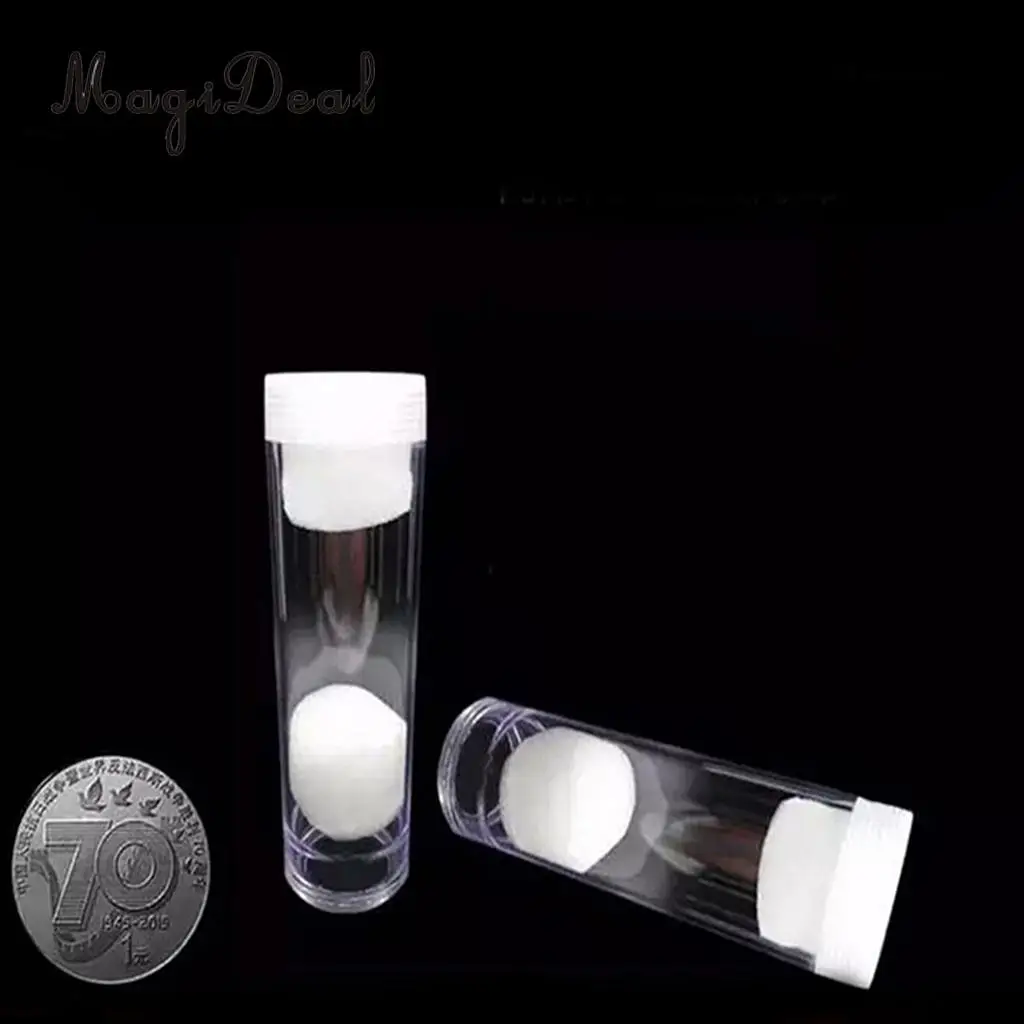 20Pcs Protective Tube Holder Clear Round Cases Coin Storage Box 20.5/25mm
