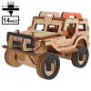 Puzzle en bois 3D découpé au Laser pour enfants, véhicule Jeep, assemblage, jouets éducatifs pour garçons ► Photo 1/4