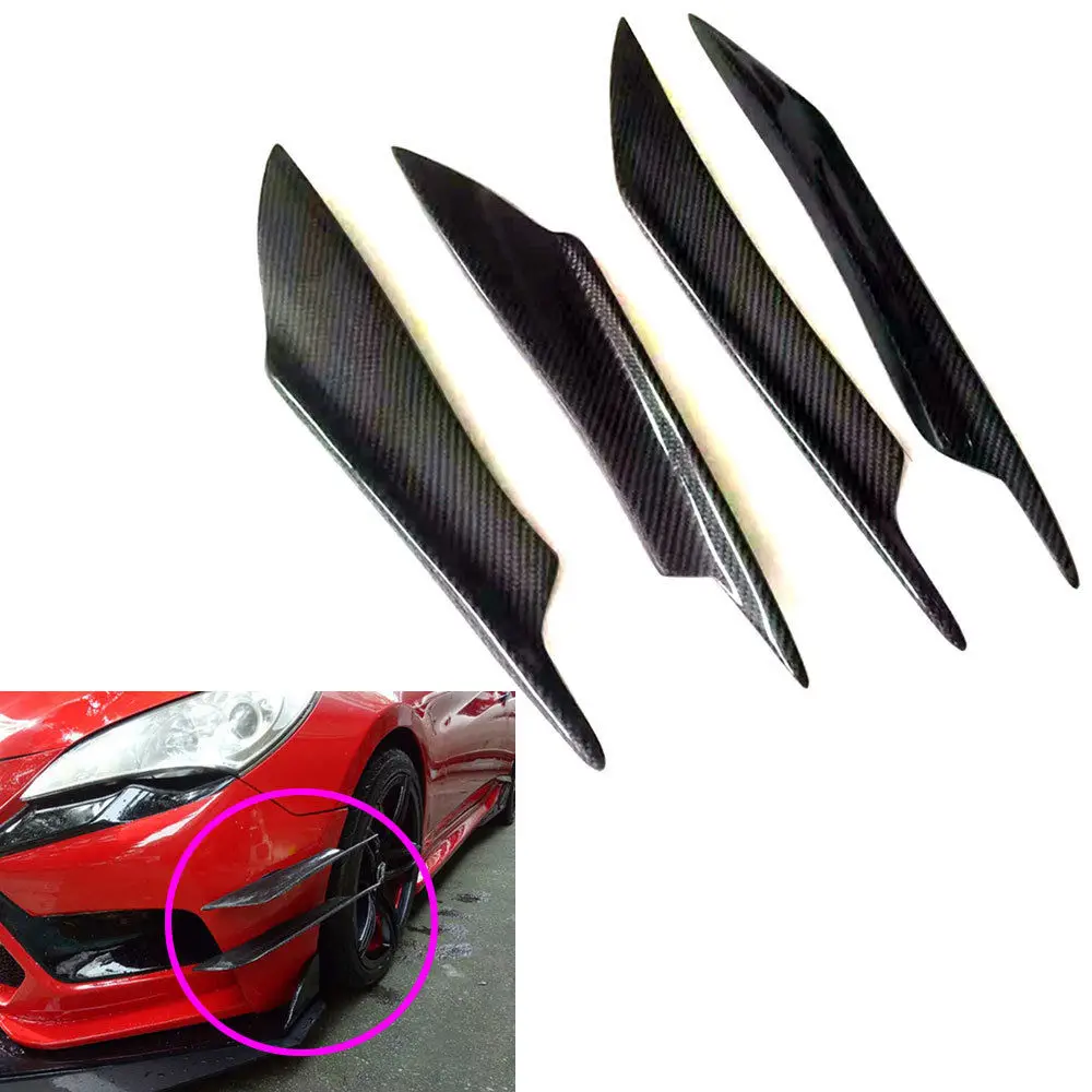 

4Pcs Real Carbon Fiber Universal Car Front Bumper Splitter Canards Exterior for bmw toyota mazda vw porsche Accessories Car
