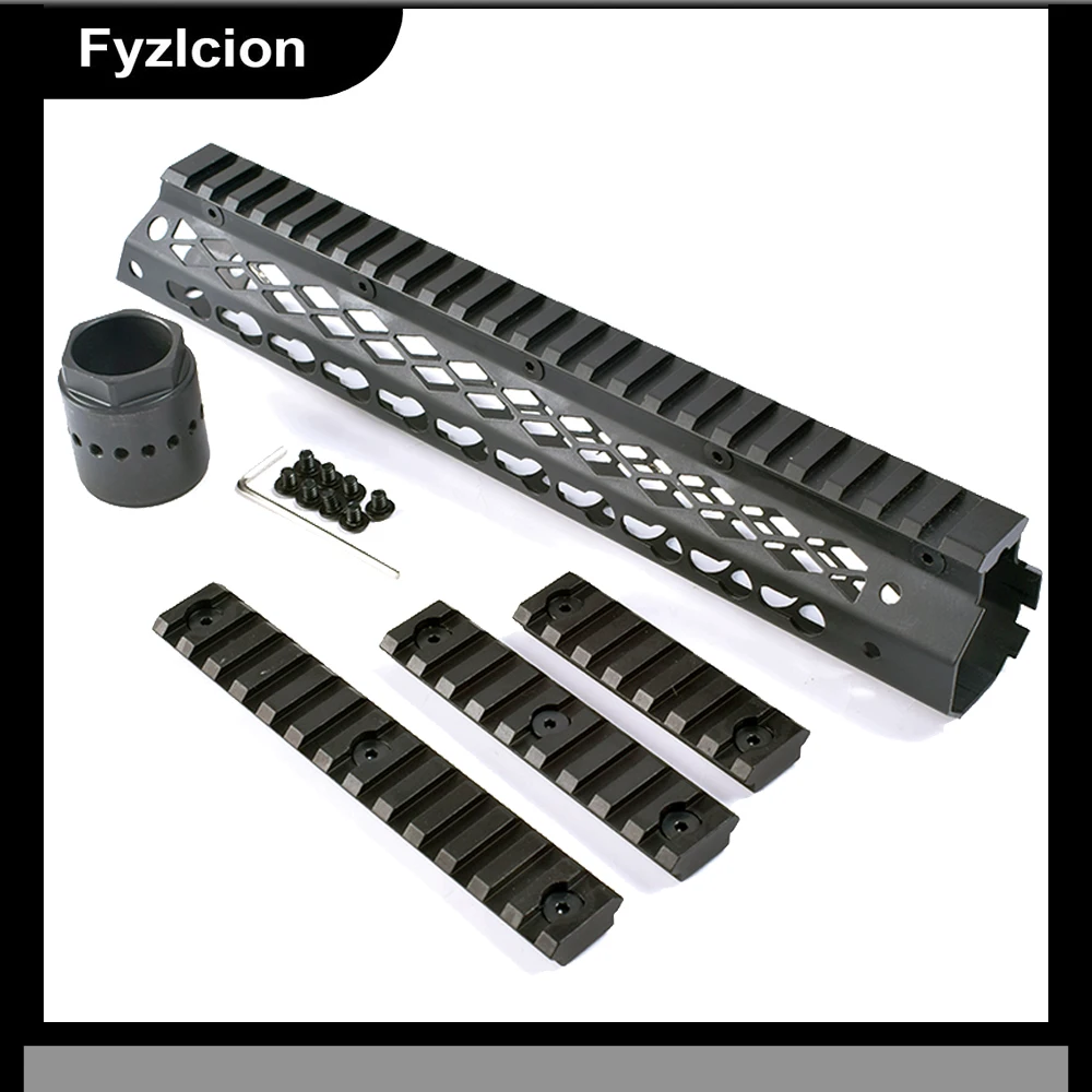 

Hunting Tactics 10" Free Float Quad Rail Slim KeyMod Handguard Picatinny Rail,Steel+3pcs Keymod rail mounts