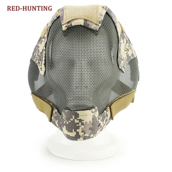 

Airsoft Mask Full Face Mask Military War Game Steel Mesh Paintbal Head Protective Mask Tactical Full Cover V6 Mask