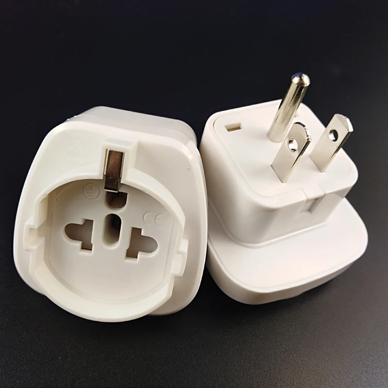 3 x America US to Italy Charger Adapter Plug Power Jack Converter White