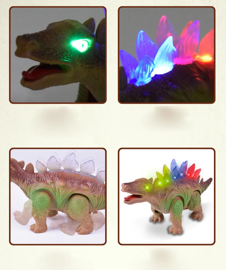 Электрический ходячий динозавр игрушки Светящиеся моделирование со звуком животных модель для детей мальчиков дети интерактивный