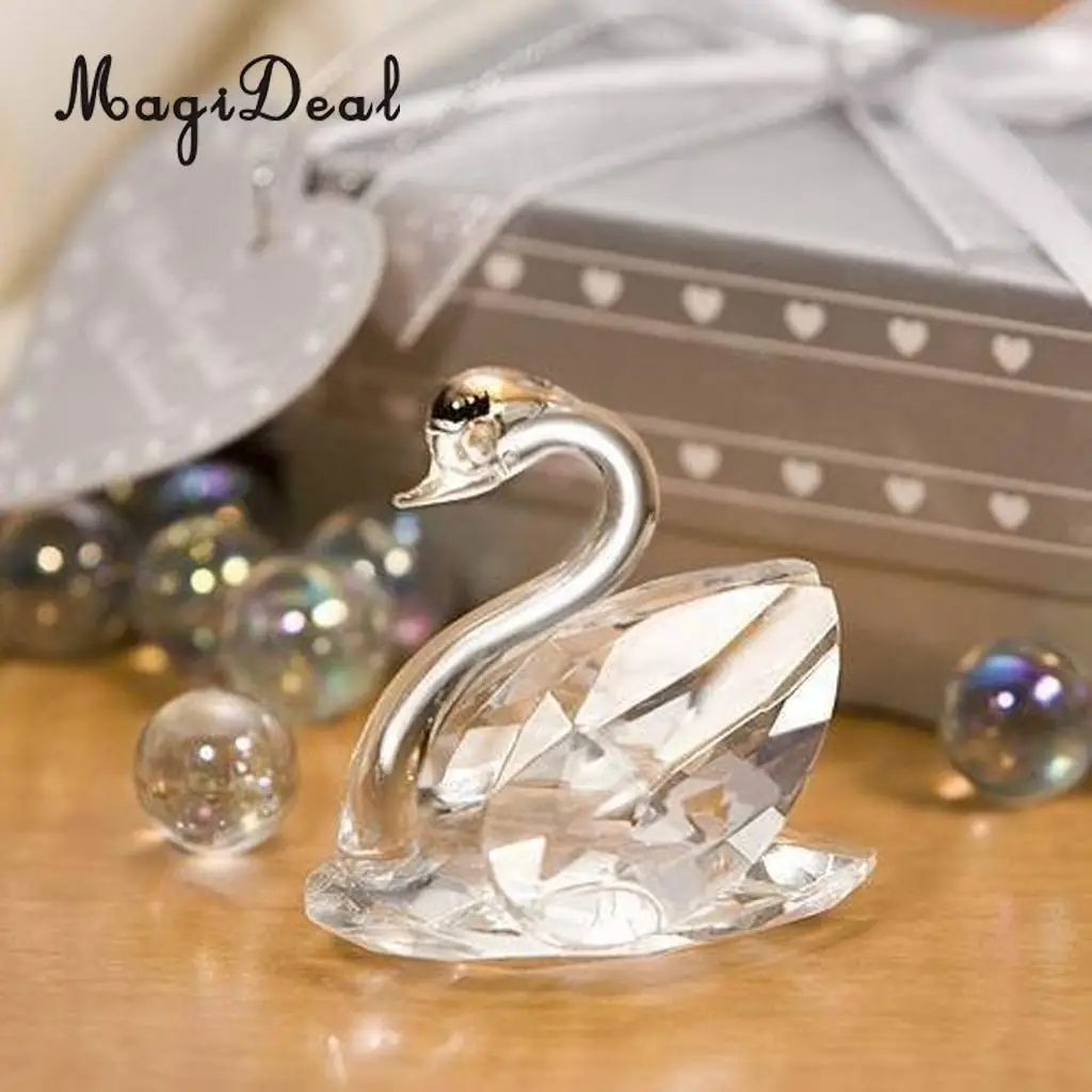 

MagiDeal Clear Crystal Swan Figurine Wedding Birthday Baby Shower Gift Favor