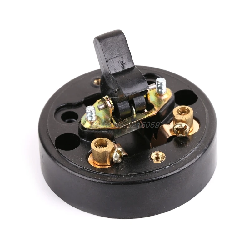 2pcs Retro Buttons Switch Photoelectric Light Switch Flat Circular Surface Mounted,Single Control Table Lamp Switch 6A Oct29