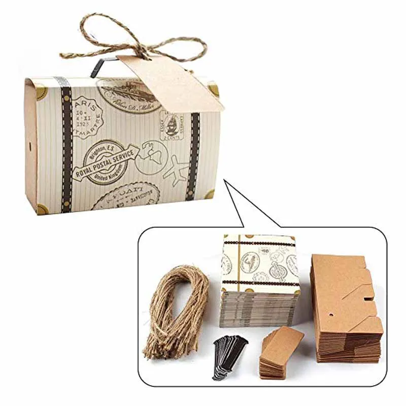 

10pcs paper Chocolate Candy Box Gifts bag for travel theme party Wedding bridal baby shower birthday retirement Decoration Favor