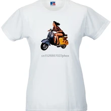 Camiseta de chica Scooter de los años 60 para mujer. Retro Vintage 60s Ad alta calidad Mod Soul camiseta hombres camiseta