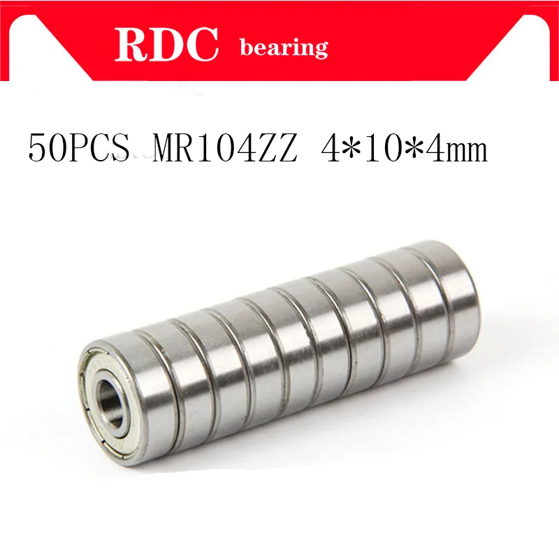 

50pcs MR104ZZ MR104 2RM L-1040 MR104 Bearing ABEC5 deep groove ball bearing 4x10x4 mm miniature bearing