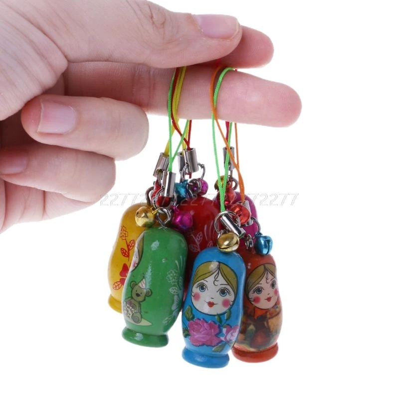 

New Cute Russian Nesting Dolls Matryoshka Doll Keychain Phone Hanger DIY craft home decor A01 19 Dropship
