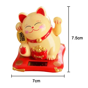 

Waving Hands Lucky Cat Wealth Fortune Cat Ornament for Home Office Checkout Counter Decor MDJ998