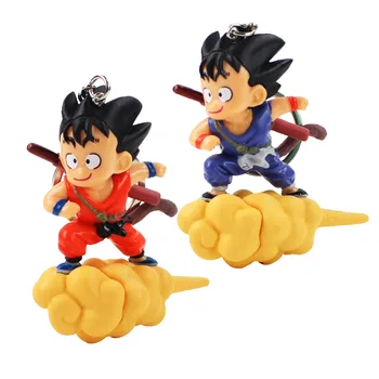 

7cm 10pcs/lot Dragon Ball Z Son Goku keychain figure toys Dragonball Kakarotto Son Goku takes the cloud somersault figure toys