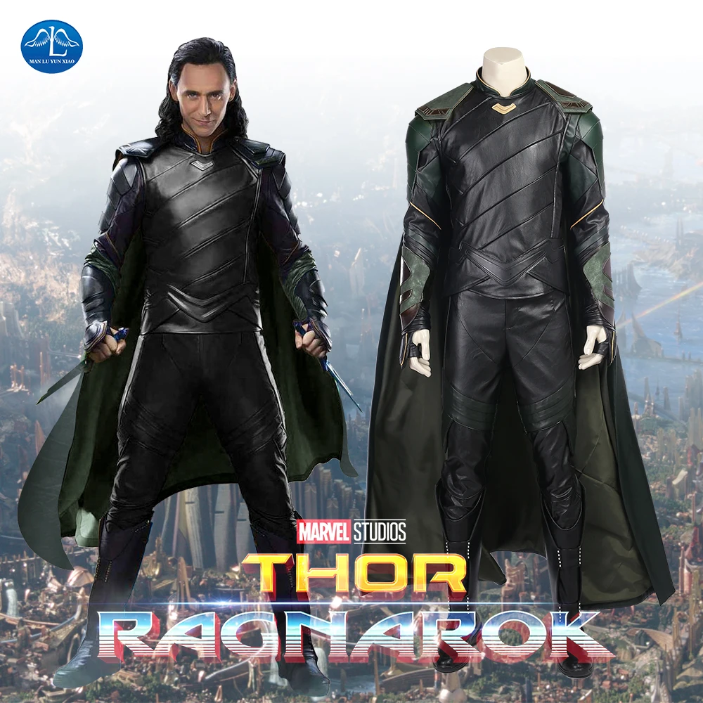 

Thor Ragnarok Loki Cosplay Costume Adult Halloween Costumes For Men Thor Loki Full Set With Boots Custom Made Loki Costume