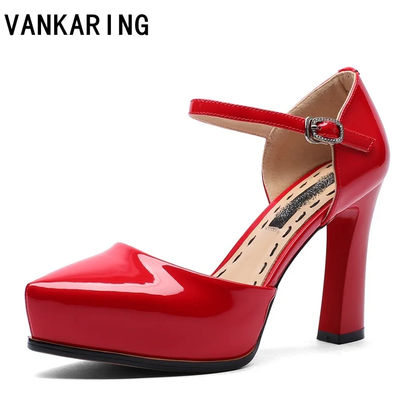 

brand fashion pointed toe female Mary Janes shoes woman platform pumps spring summer sexy sandals high heels party wedding shoes