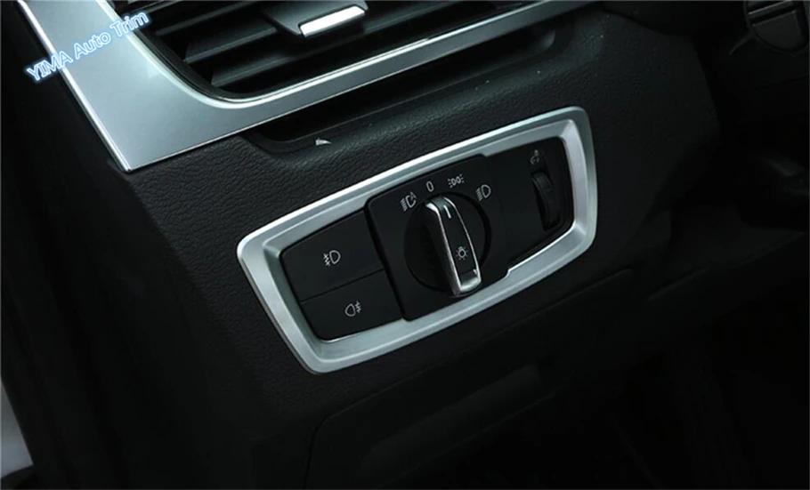 

Lapetus Auto Styling Bright Head Lights Lamp Switch Button Frame Cover Trim 1 Pcs Fit For BMW X1 F48 2016 2017 2018 2019 ABS
