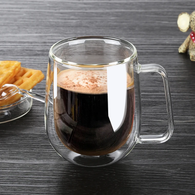 

NOOLIM 250ml Handmade Healthy Coffee Cups Double Wall Coffee Cups Heat Resistant Cups Creative Thermal Insulated Drinkware