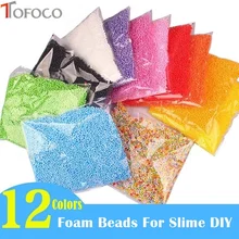 TOFOCO, 12 цветов, маленькие пенопластовые бусины для поплавки, наполнитель для слизи, сделай сам, принадлежности для снежной грязи, прозрачные шарики 2-4 мм