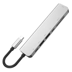 USB C концентратор 7-в-1 Тип C Hub адаптер с HDMI USB 3,0 Порты SD микро кардридер USB-C Мощность доставки