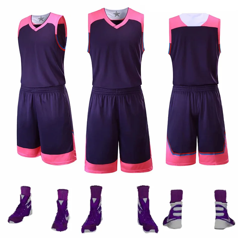Для мужчин баскетбльная, ретро трикотажные комплекты для взрослых Колледж Спортивная одежда для баскетбола Наборы без рисунка для мальчиков баскетбольные кеды форменная одежда с принтом