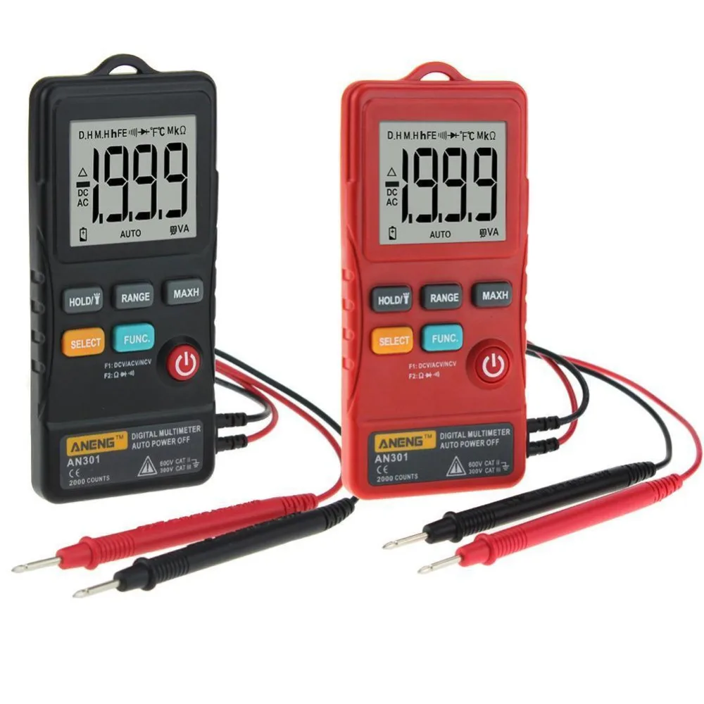 

2 Colors Digital Multimeter Multimetro DC AC Voltage Current Meter Resistance Diode Temperature Tester Ammeter Voltmeter
