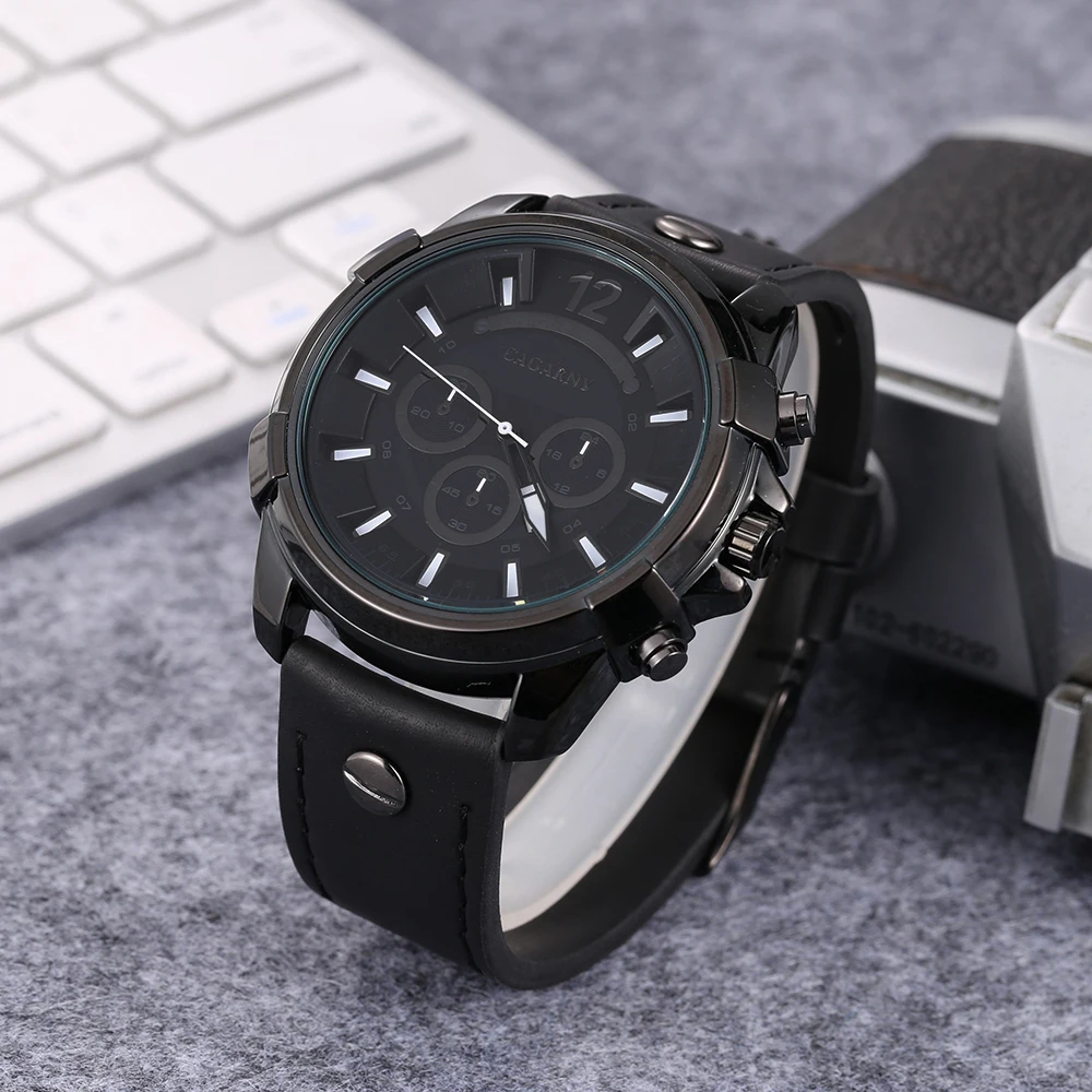 cool big case watch men golden analog quartz mens watches military style watch man free shipping dz watches (7)