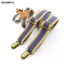 Ретро светло-голубой хаки полосатый слинг подтяжки для мужчин женщин Европа и США ковбой мужчин подтяжки