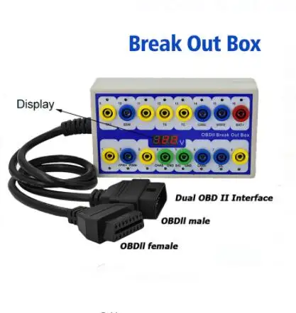 

Auto Car OBD 2 Break Out Box OBD2 Breakout Box OBD OBDII Protocol Detector Diagnostic Connector Detector