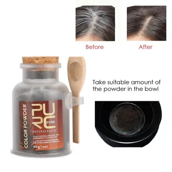 

50g Hair Color For Men Women Natural Ingredients Hair Coloring Powder Organic Herbal Permanent Hair Dye Black