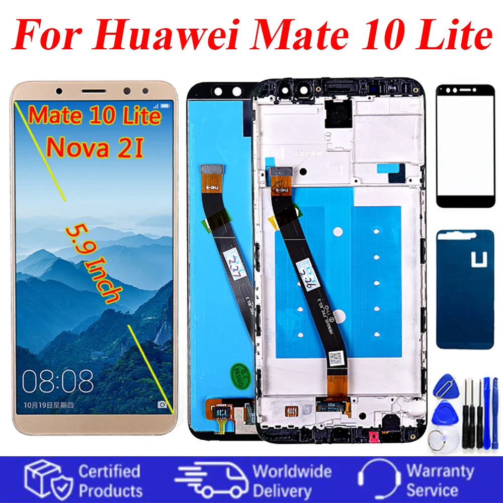 Качество AAA ЖК дисплей для Huawei mate 10 Lite Nova 2i 100% проверенный сенсорный экран