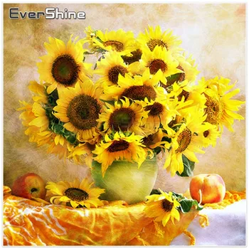 

EverShine Diamond Painting Flower Picture Full Drill Diamond Mosaic Rhinestones Cross Stitch Diamond Embroidery Home Decor