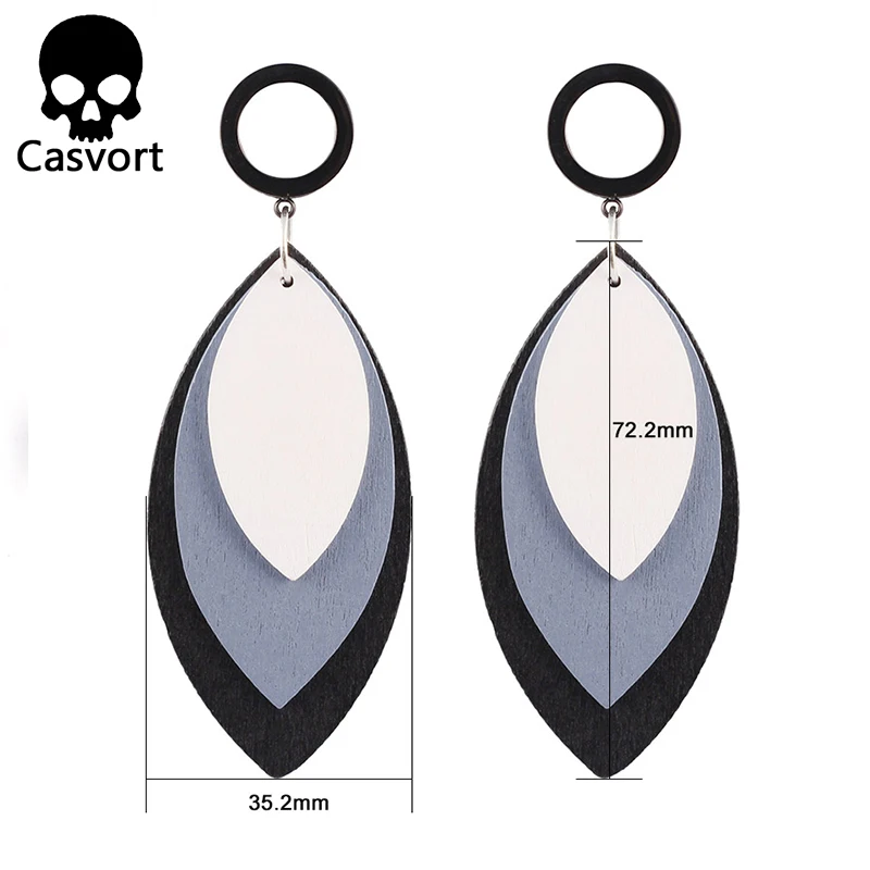 Модные серьги Casvort 2 шт. деревянные висячие ушные туннель для пирсинга Вилки