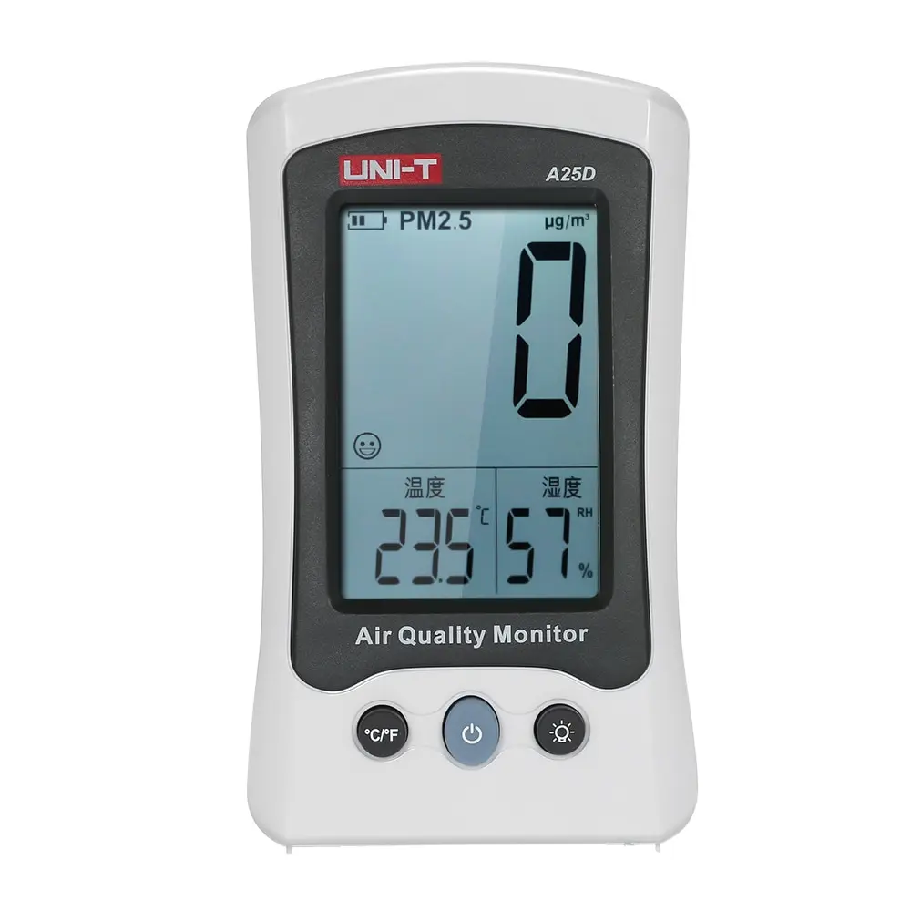 

UNI-T A25D PM2.5 Tester Temperature and Humidity Meter PM2.5 Air Quality Monitor Rechargeable PM2.5 Detector Thermometer