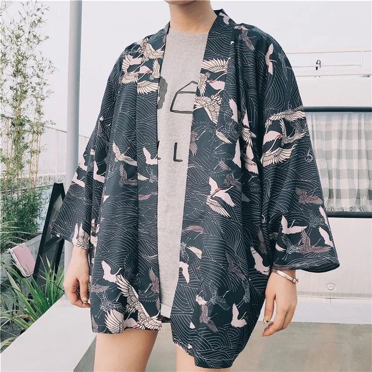 Традиционное японское кимоно yukata женское японское короткое платье свободная одежда kimomo японский кардиган кимоно Японские Женские haori