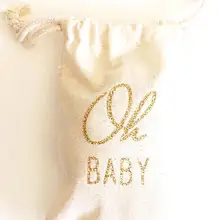 Изготовленный На Заказ золотой Oh Baby свадебный набор от похмелья ювелирные изделия сувениры муслиновые мешки Девичник свадебный душ Шампань вечерние подарочные сумки