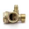 Válvula de retención del compresor de aire, rosca macho de 3 vías de Metal, tono dorado ► Foto 3/6