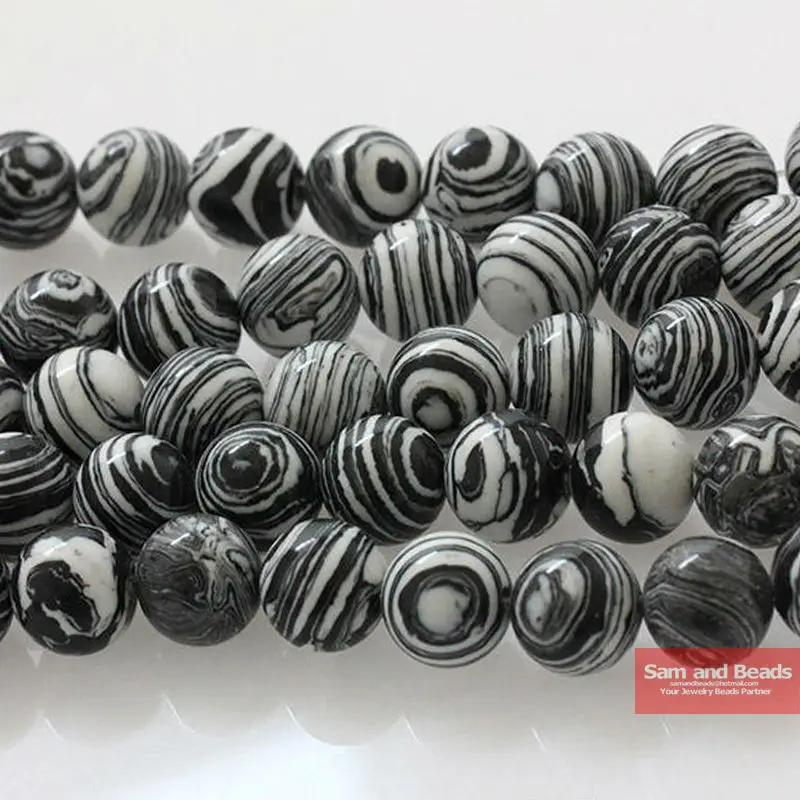 

Free Shipping Synthetic Black Lace Malachite Beads 16" Pick Size 4 6 8 10 12mm For Bracelet Necklace Making BLMB01