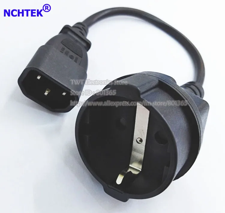 

NCHTEK EURO UPS/PDU Power Cord,IEC 320 C14 3Pin Male to CEE 7/7 European SCHUKO Socket Female Adapter Cable,10pcs Free shipping