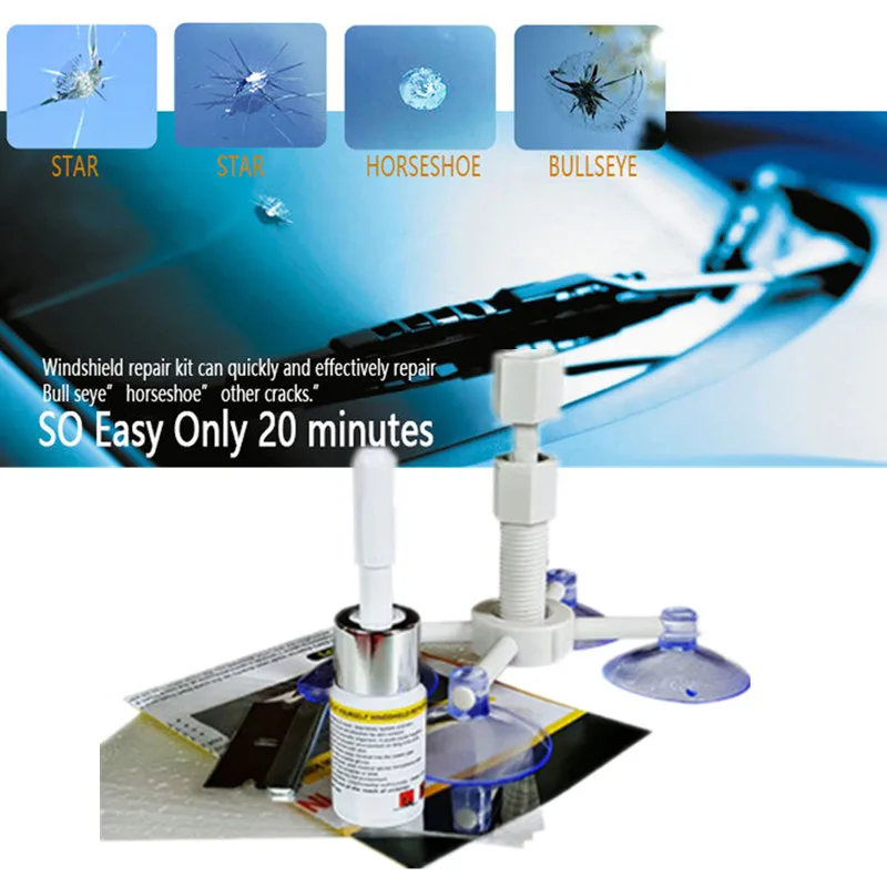 

Sikeo Windshield Repair Kit DIY Curing Glue Car Window Repair Tools Glass Scratch Crack Restore Window Glass Repair Resin