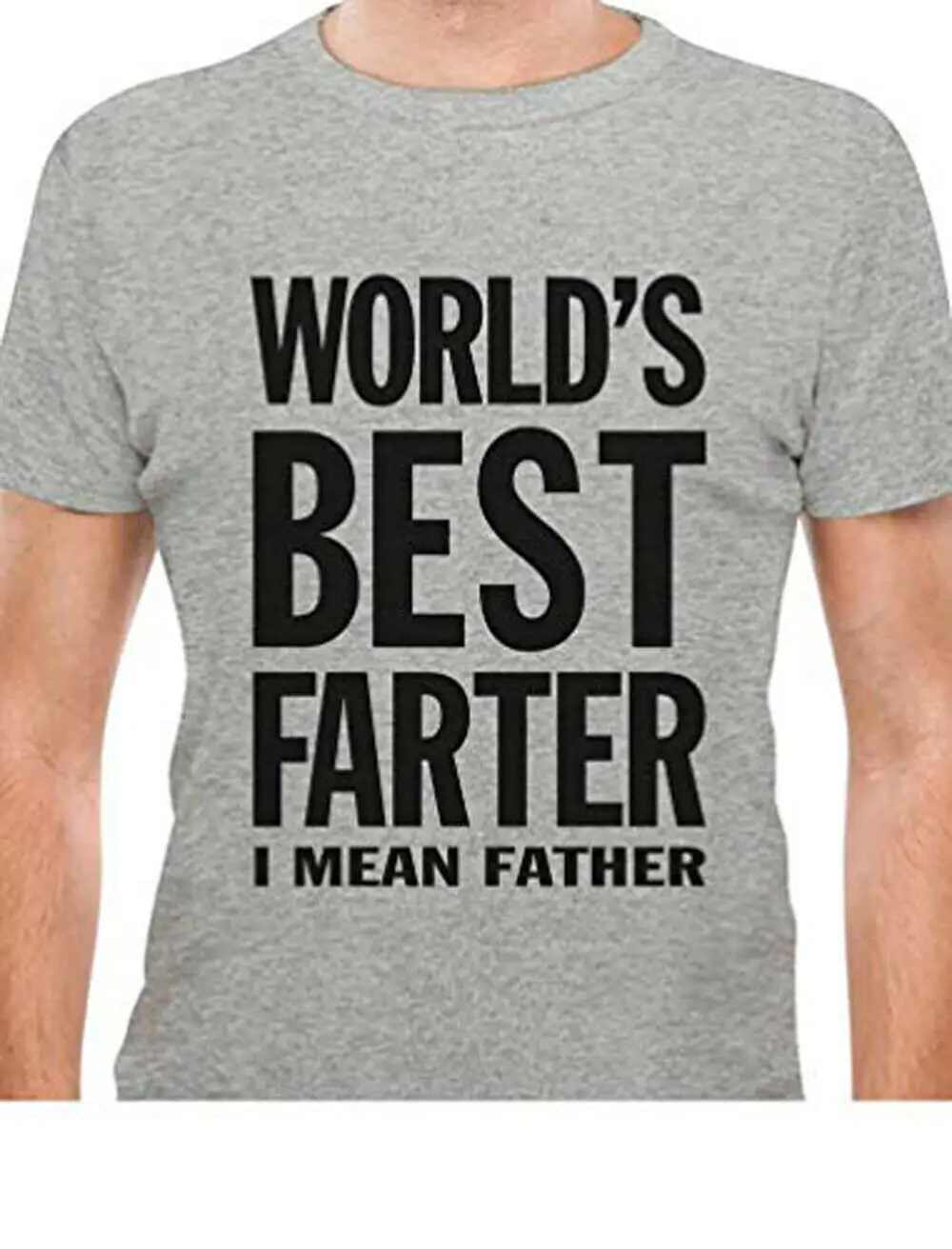 

World's Best Farter, I Mean Father Funny Gift for Dad Men's T-Shirt