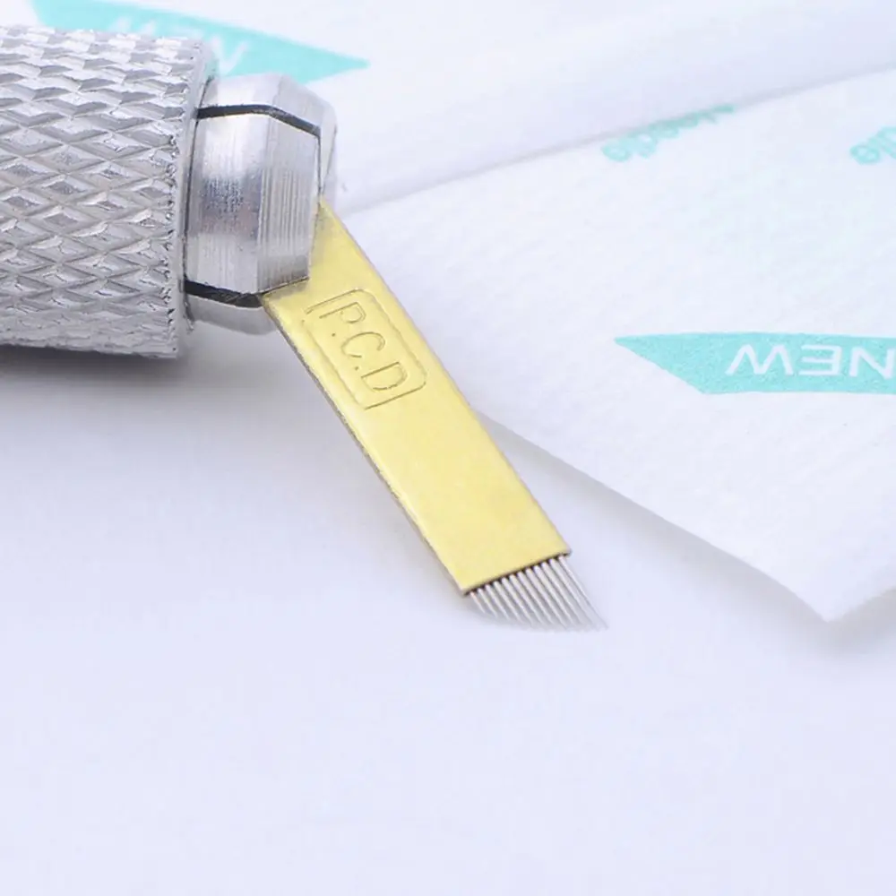 

50 PCS PCD 14 Pin Microblading Needles Permanent Makeup Eyebrow Embroidery Blade For 3D Microblading Manual Tattoo Pen Machine