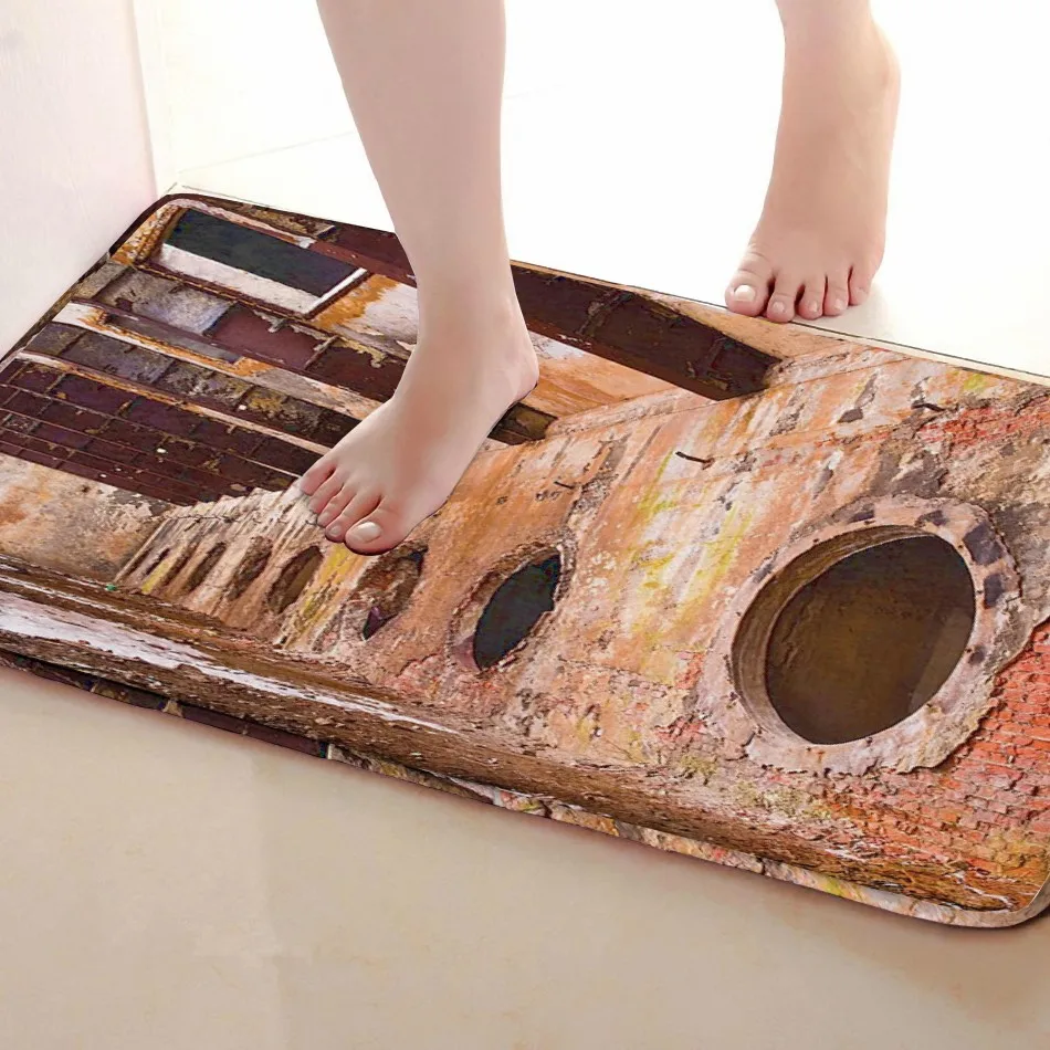 Руины Стиль Коврик для ванной комнаты, смешной Противоскользящий коврик для ванной, занавески для душа s аксессуары, соответствующие вашей душевой занавеске