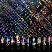 4*100 см/рулон Голографическая фольга для ногтей пламя Одуванчик панда бамбук голографическая переводная наклейка для нейл-арта водная горка наклейки для нейл-арта